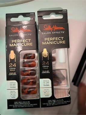 Sally Hansen Salon Effects Perfect Manicure - Brown Tortoiseshell Coffin Nails